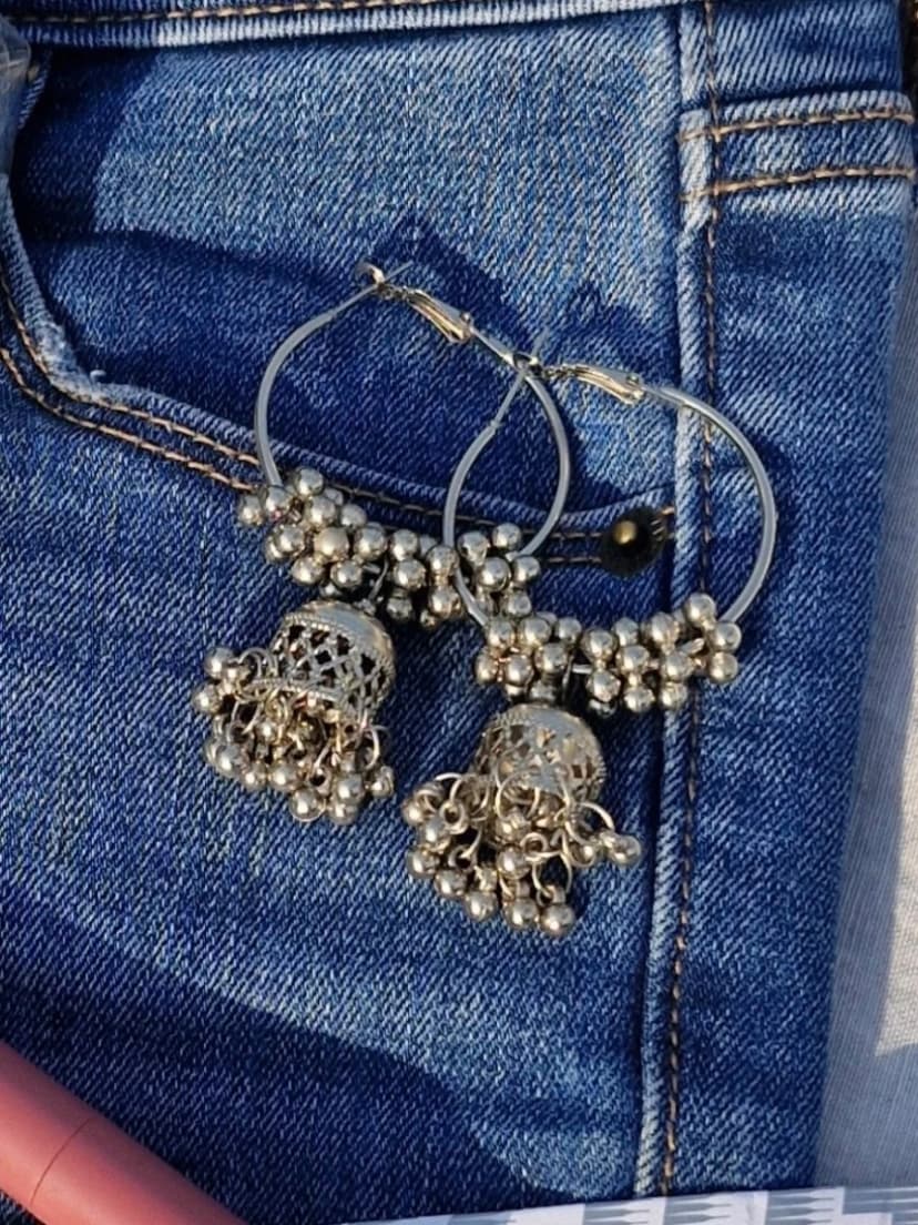 Oxidised Jhumka Earrings