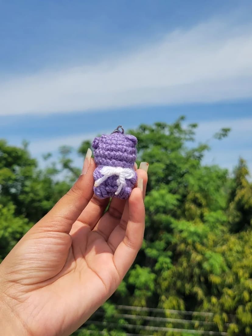Violet Bow Mini Bear
