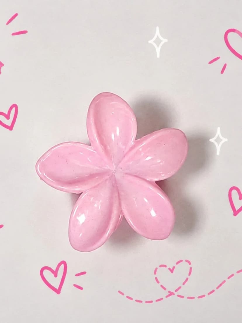 Cotton Candy Plumeria Claw Clip