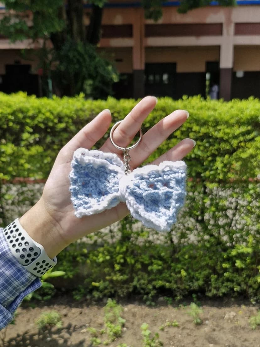 Blueberry Bow Keychain
