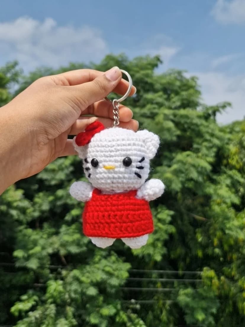 Hello kitty Crochet keychain