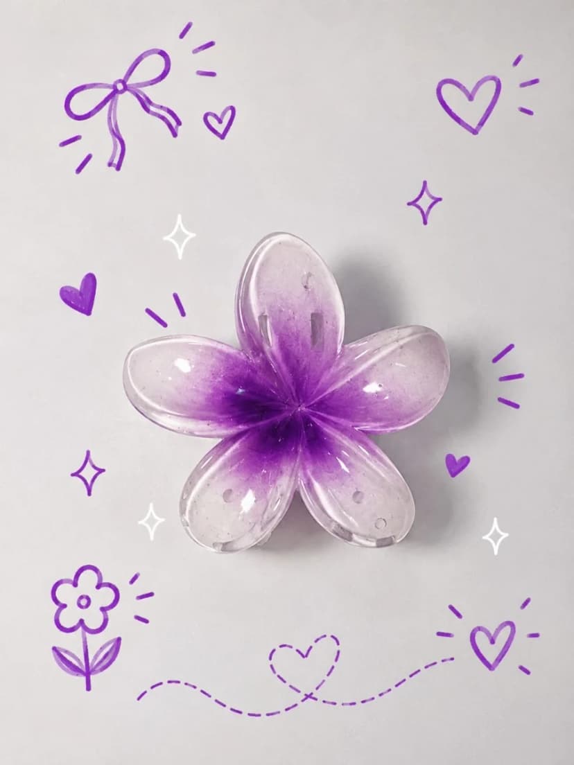Violet Ombré Plumeria Claw